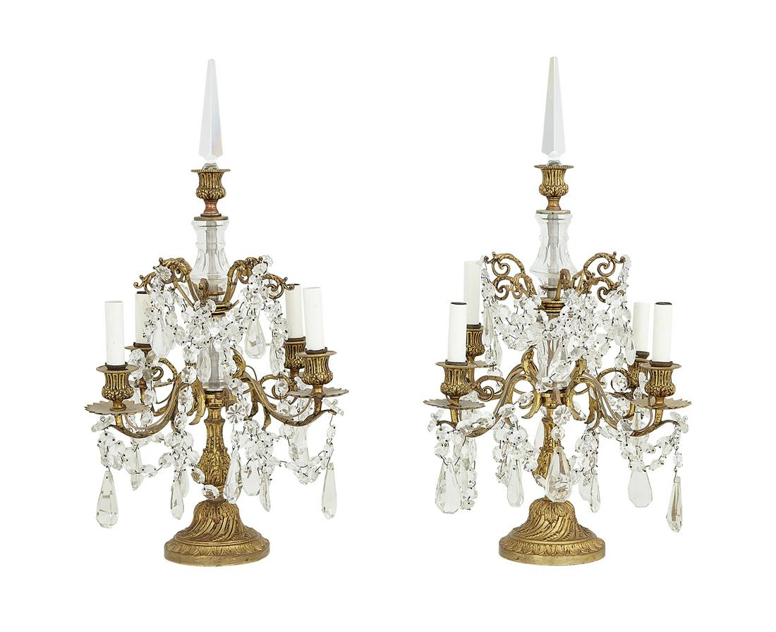 Pair of Louis XV-Style Gilt-Bronze Candelabra (1 of 1)