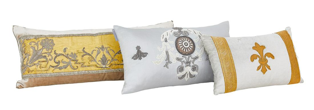 Group of Three Hand-Embroidered Pillows (1 of 7)