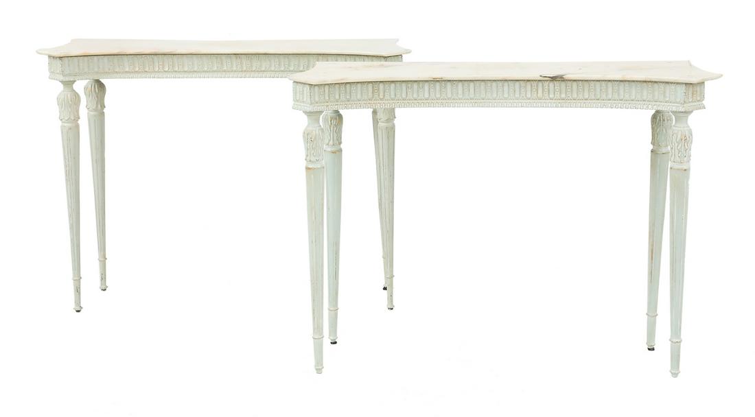 Pair of Louis XVI-Style Quartz-Top Side Tables (1 of 2)