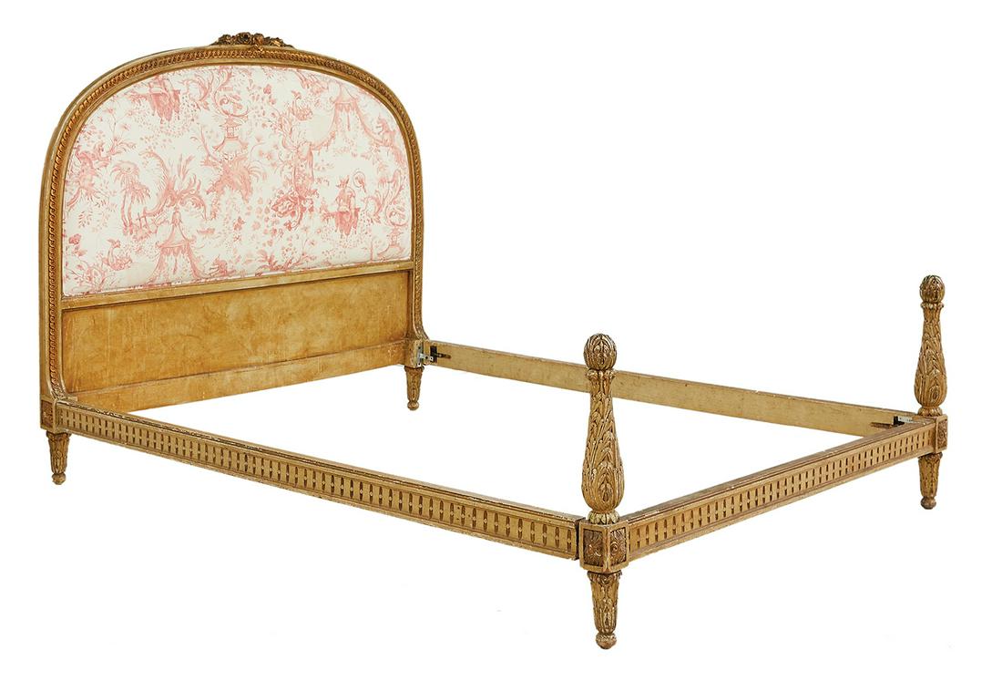 Louis XV/XVI-Style Polychromed Bed (1 of 3)