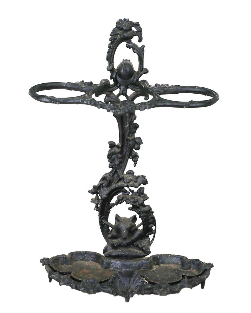 Victorian Black-Painted Cast Iron Umbrella Stand (1 of 3)