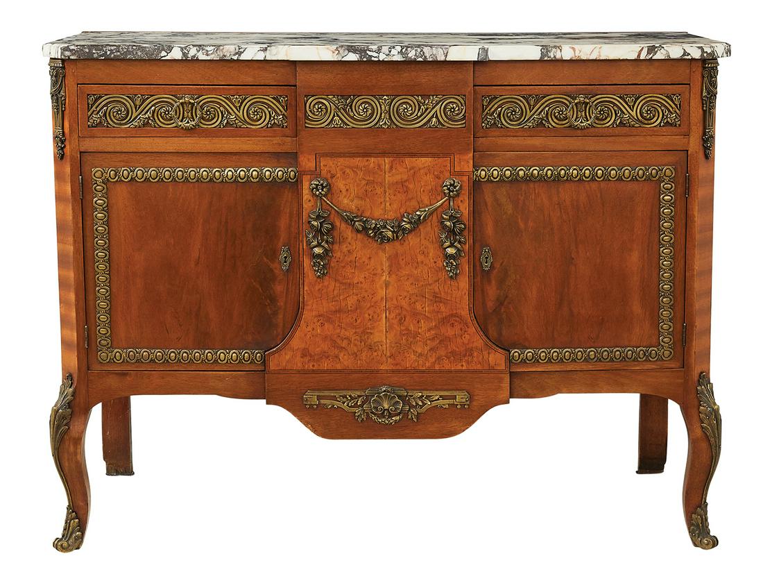 Louis XV/XVI-Style Marble-Top Sideboard (1 of 3)