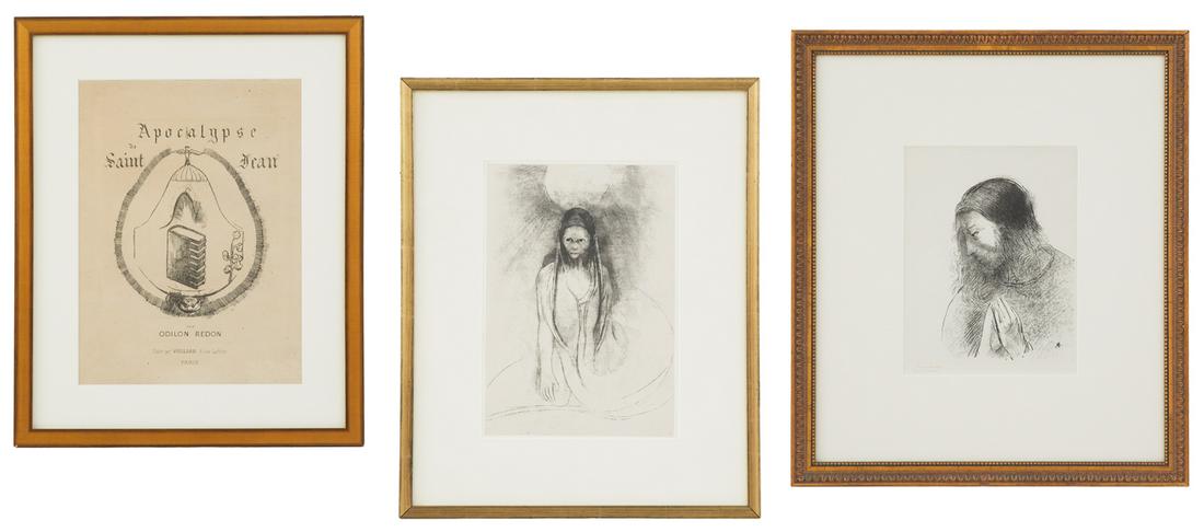 After Odilon Redon (French, 1840-1916),: After Odilon Redon (French, 1840-1916) Cover for "Apocalypse de Saint-Jean", ed. Vollard, Paris "C'est moi, Jean, qui ai vu et qui ai oui ces choses (And I, John, Saw These Things and Heard Them) from