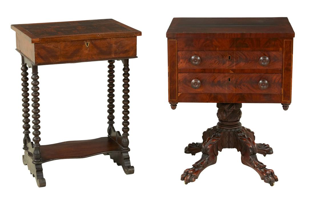 Two 19th-Century American Work Tables (1 of 4)