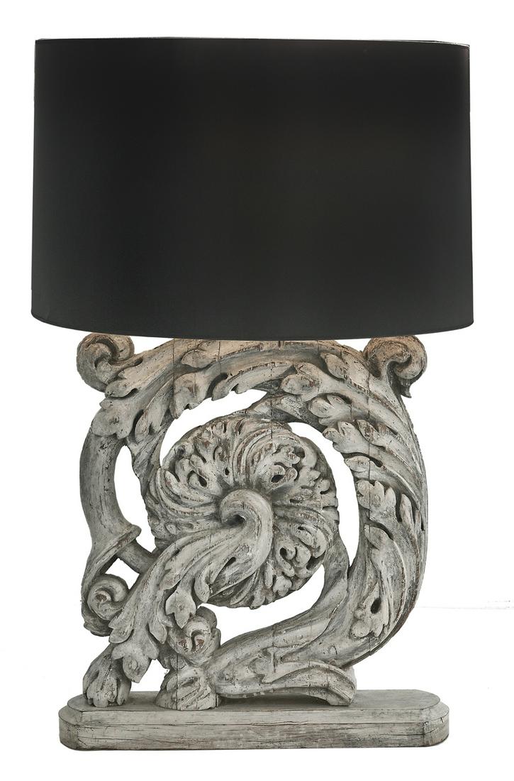 Carved and Painted Architectural Fragment (1 of 2)