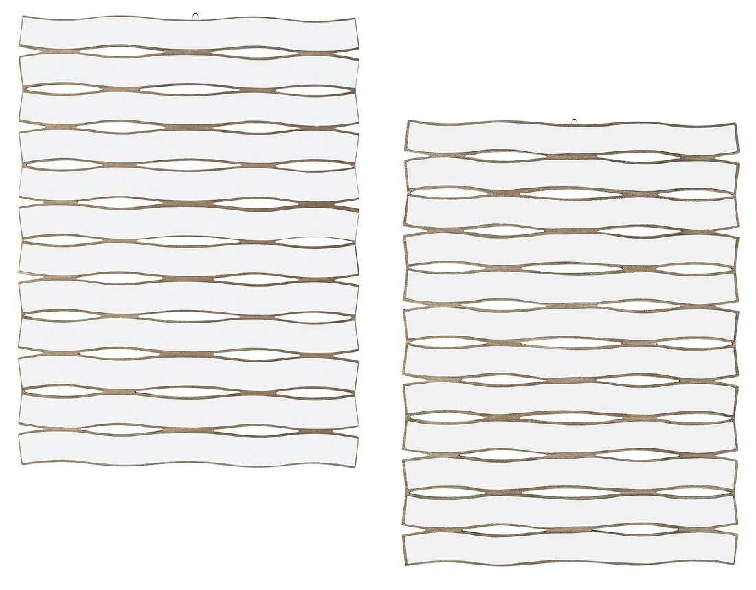 Pair of Modern Argente-Finished and Glass Mirrors (1 of 5)