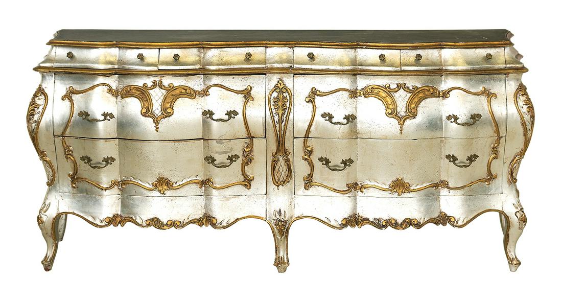 Venetian-Style Argente and Parcel-Gilt Commode (1 of 3)