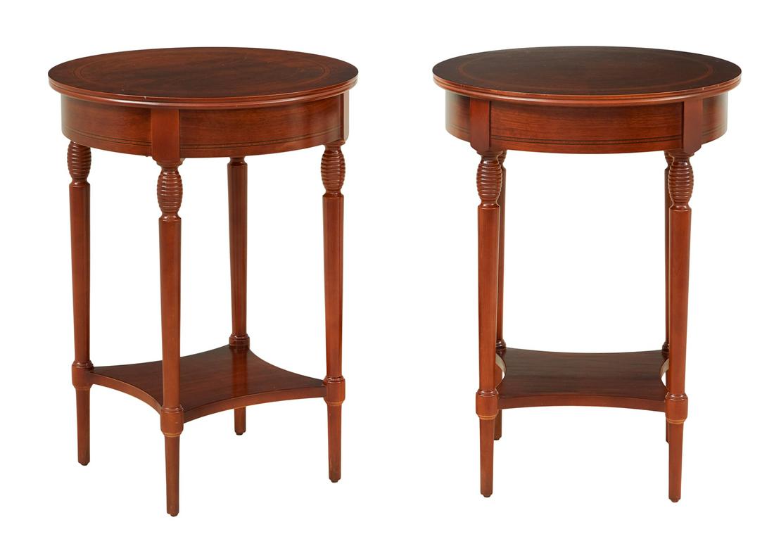 Pair of Stained Maple Side Tables (1 of 4)