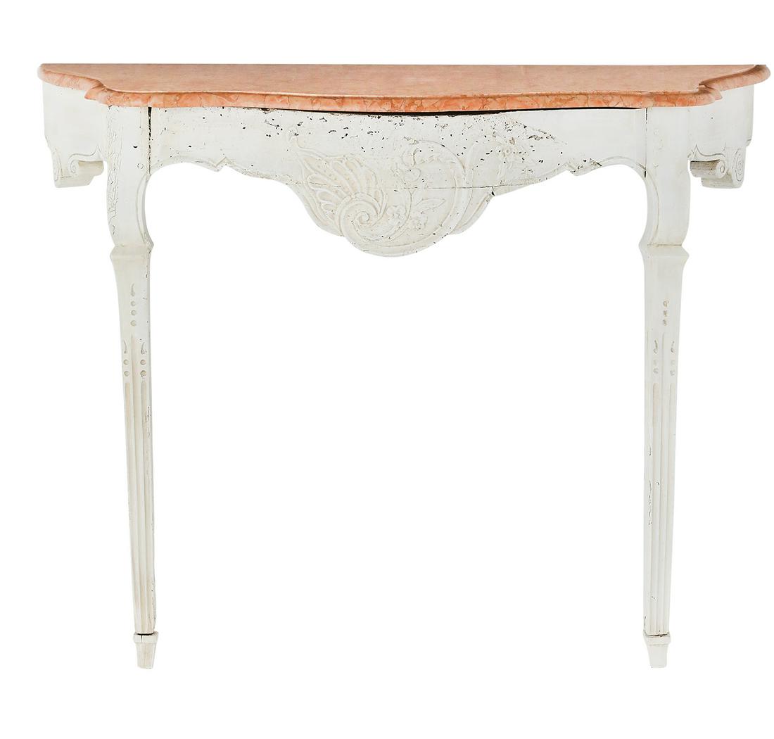 Italian Neoclassical Marble-Top Console Table (1 of 1)
