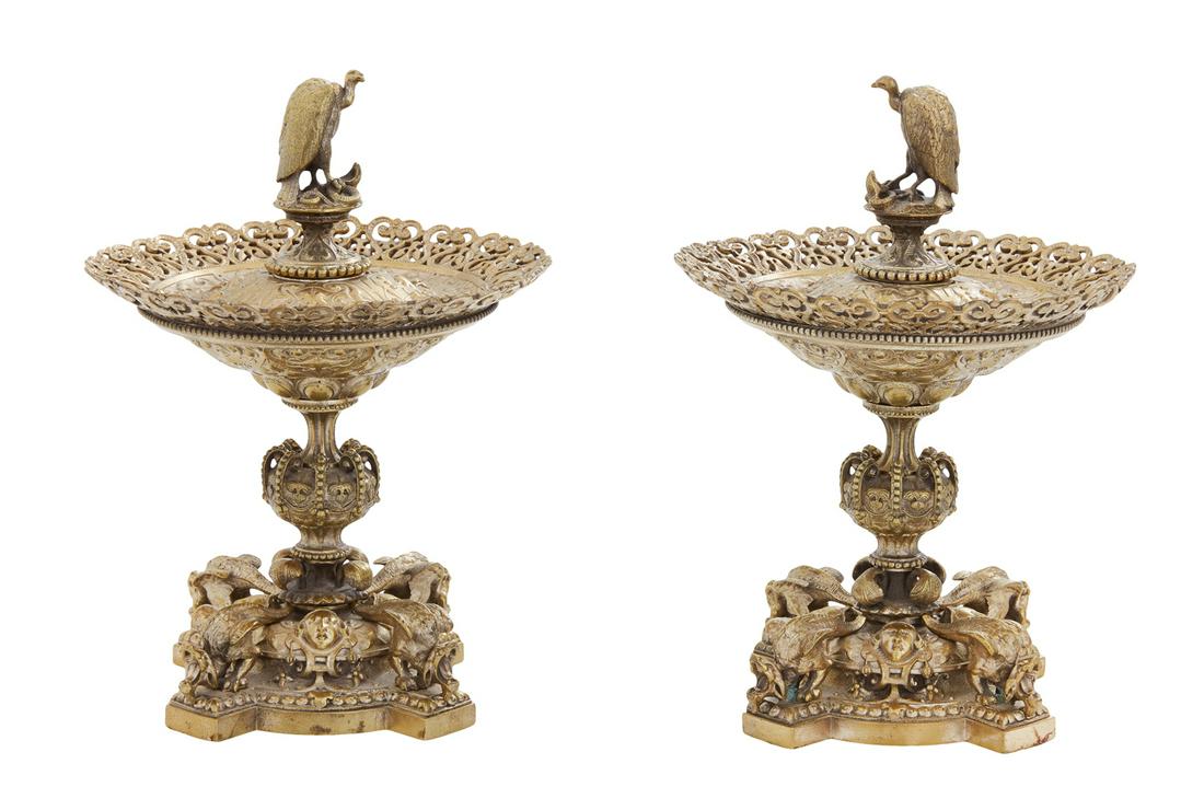 Pair of Renaissance Revival Bronze Tazze (1 of 7)