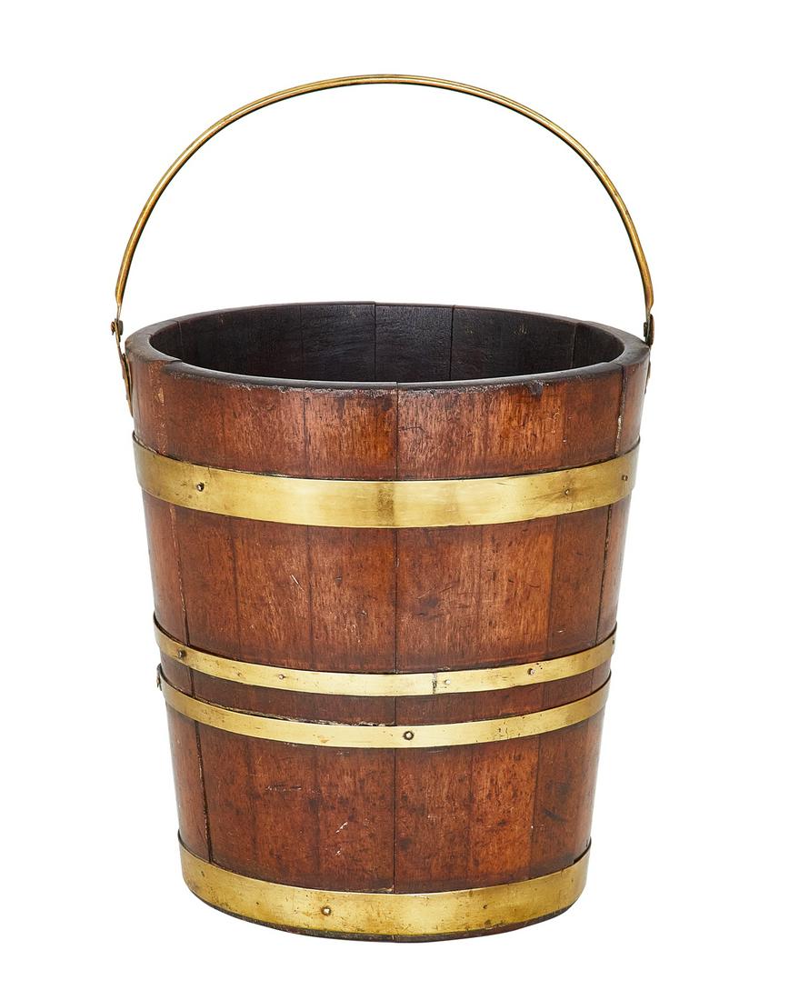 Regency Mahogany and Brass-Bound Peat Bucket (1 of 3)