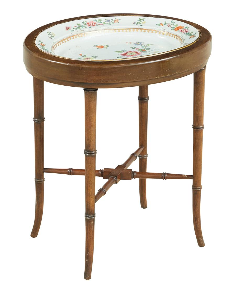 Chinese Export Famille Rose Platter on Stand (1 of 3)