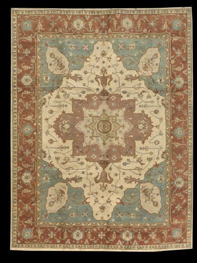 Agra Heriz Carpet: Agra Heriz Carpet, 9' x 11' 0".