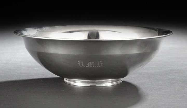 Tiffany & Co. Sterling Silver Fruit Bowl: Tiffany & Co. Sterling Silver Fruit Bowl, the pattern introduced in 1922, New York City, New York, of hemispherical form with cavetto everted rim, and molded foot ring, h. 2-3/4", dia. 8-1/2", 14.53 t
