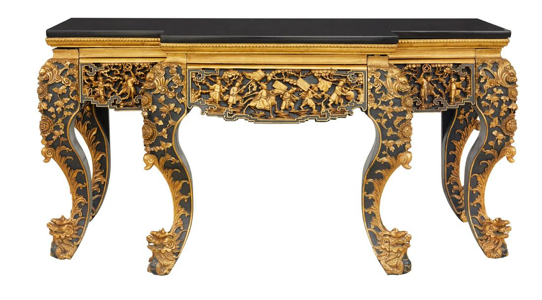 Important Chinese Rosewood Marble-Top Console (1 of 12)