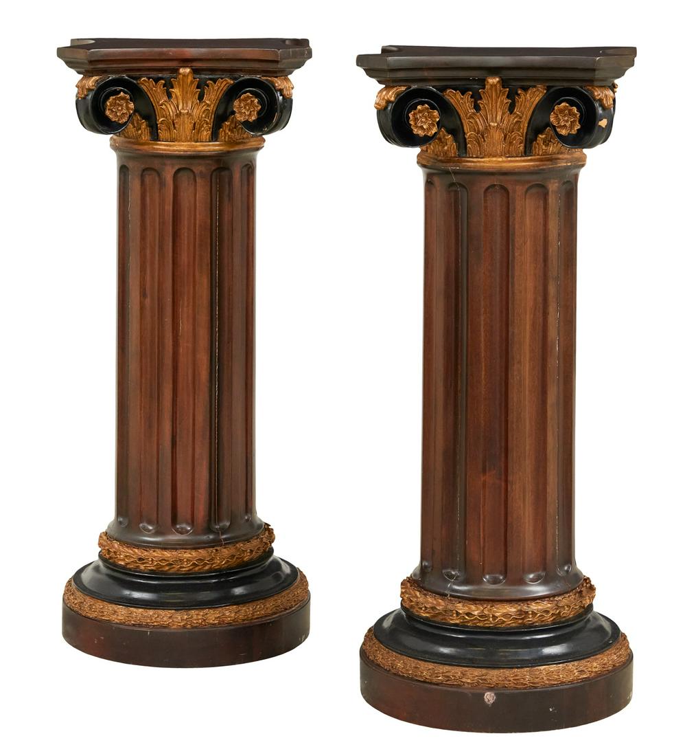 Pair of  Parcel-Gilt Column-Form Pedestals (1 of 2)