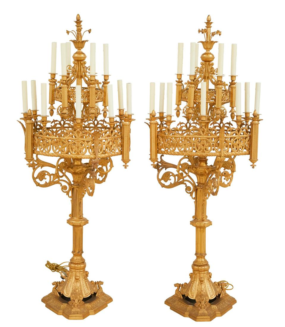 Pair of  Neo-Grec Gilt-Bronze Candelabra (1 of 2)