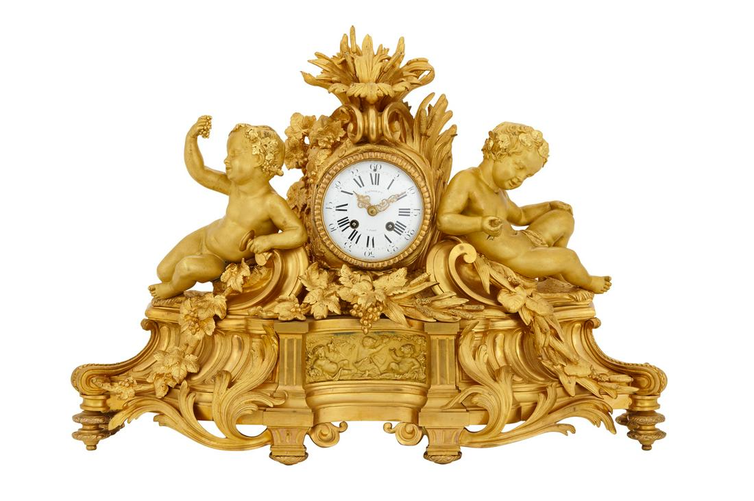 Exceptional Bronze Dore Figural Clock (1 of 4)