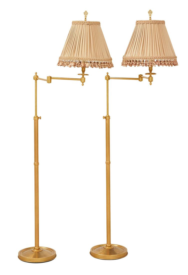 Pair of  Brass Adjustable Floor Lamps (1 of 2)