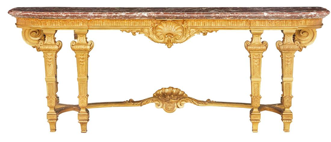 Monumental Louis XIV-Style Marble-Top Side Table (1 of 6)