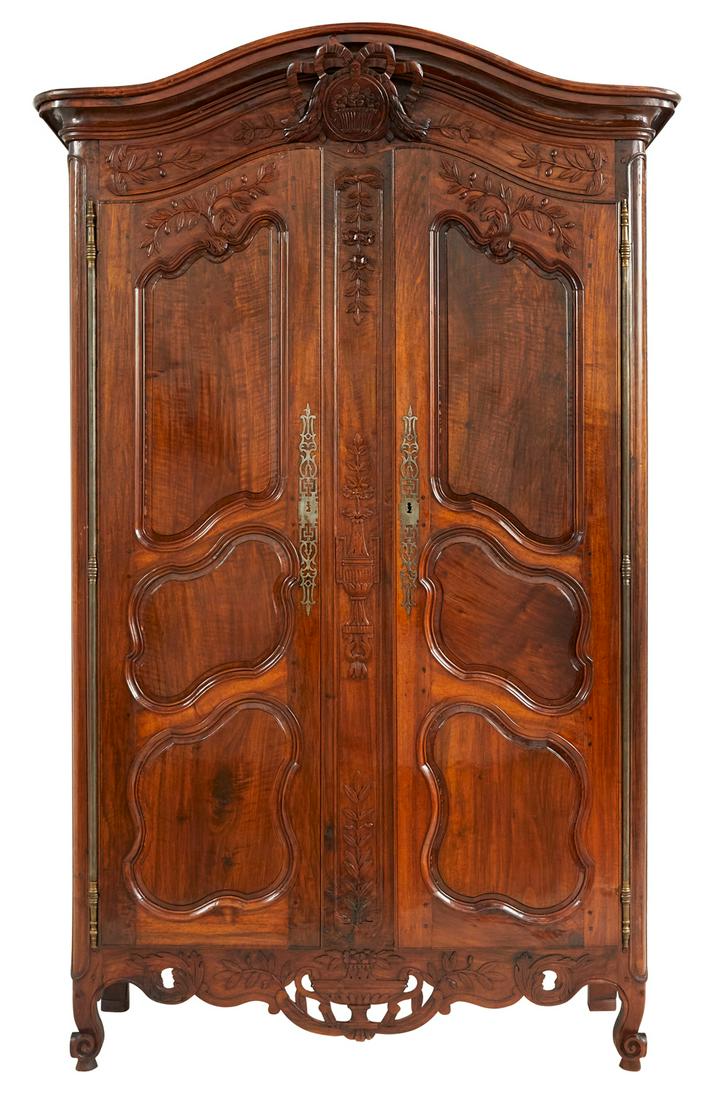 Provincial Louis XV-Style Walnut Armoire (1 of 6)