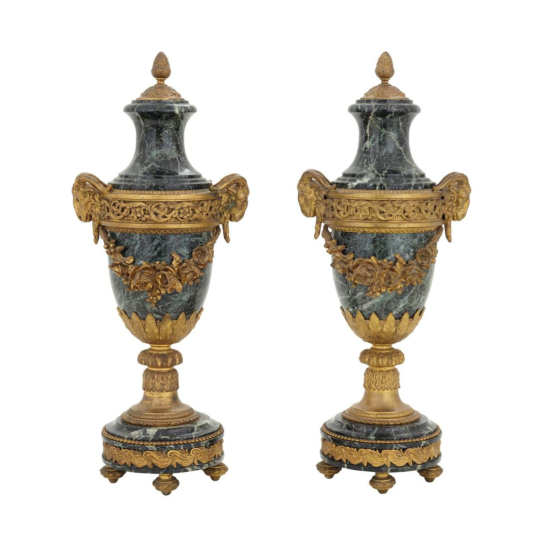 Pair of French Beaux-Arts Garniture Urns (1 of 1)