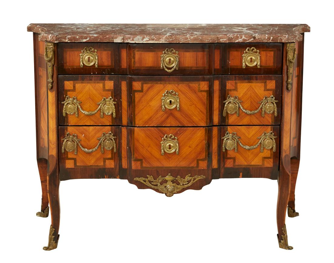 Louis XV/XVI-Style Marble-Top Commode (1 of 3)
