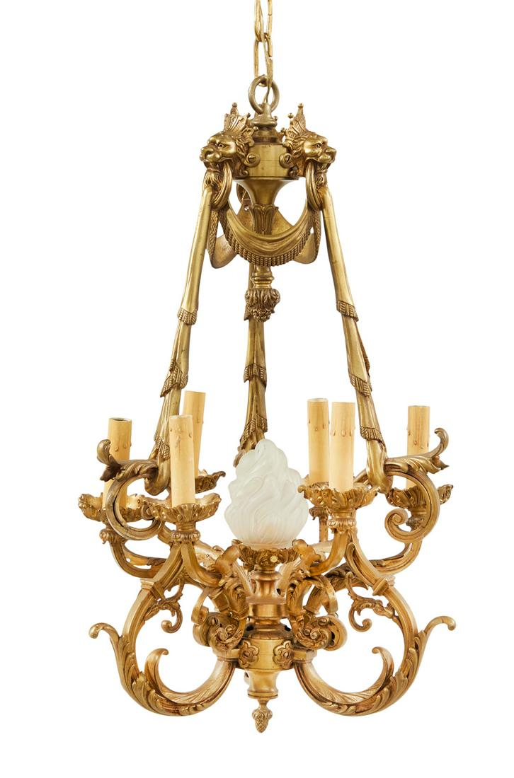French Petite Gilt-Bronze Chandelier (1 of 1)
