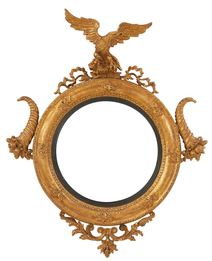 American Giltwood Convex Mirror (1 of 2)