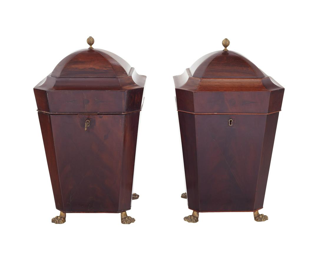 Pair of Regency Mahogany and Brass Knife Cases (1 of 4)