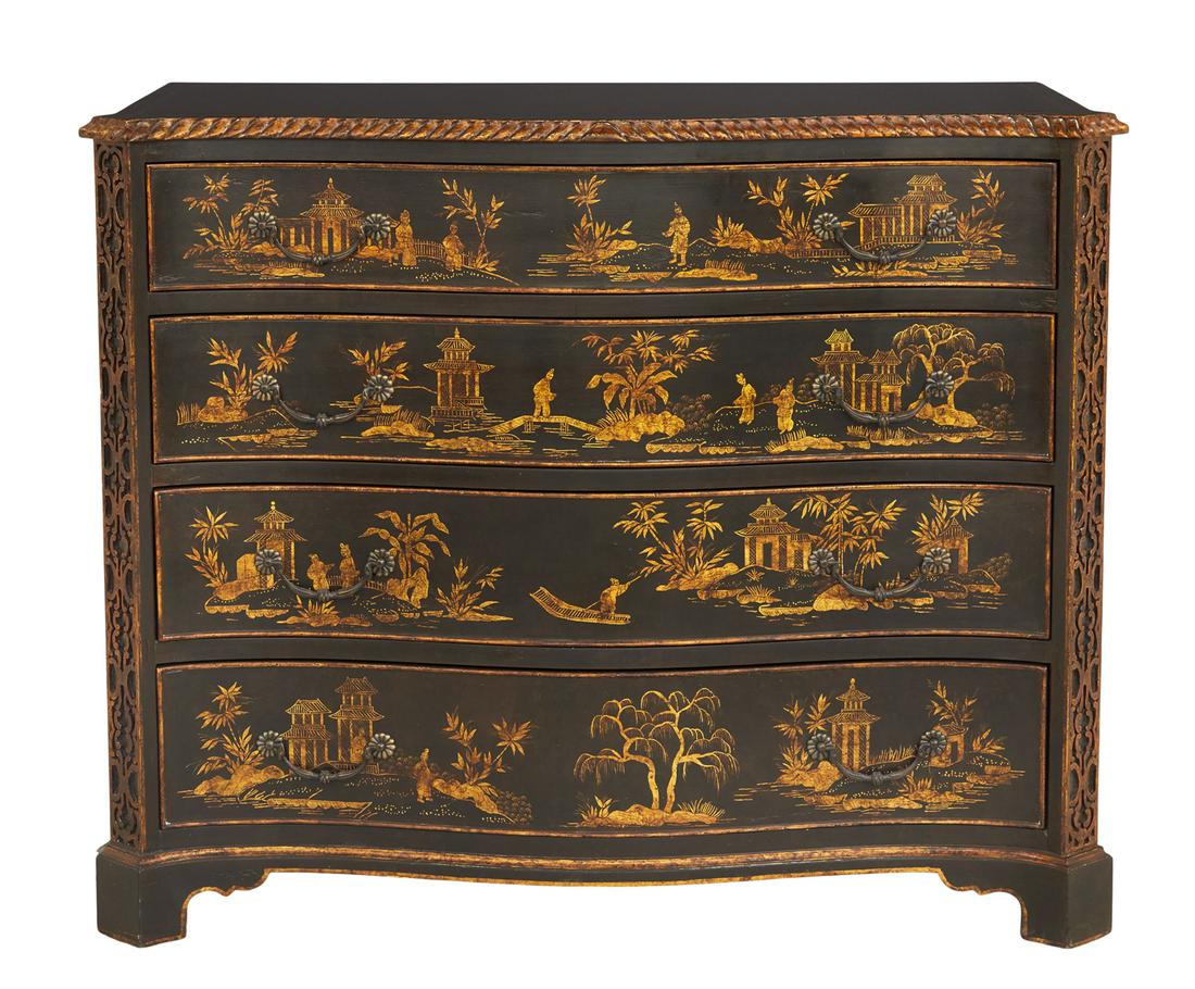 Georgian-Style Chinoiserie Decorated Chest (1 of 3)