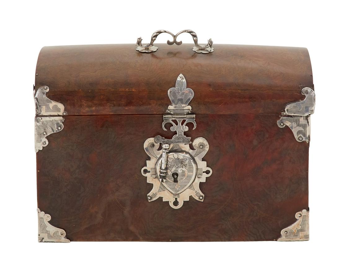 Rare Baroque Silver-Mounted Tortoiseshell Casket (1 of 9)
