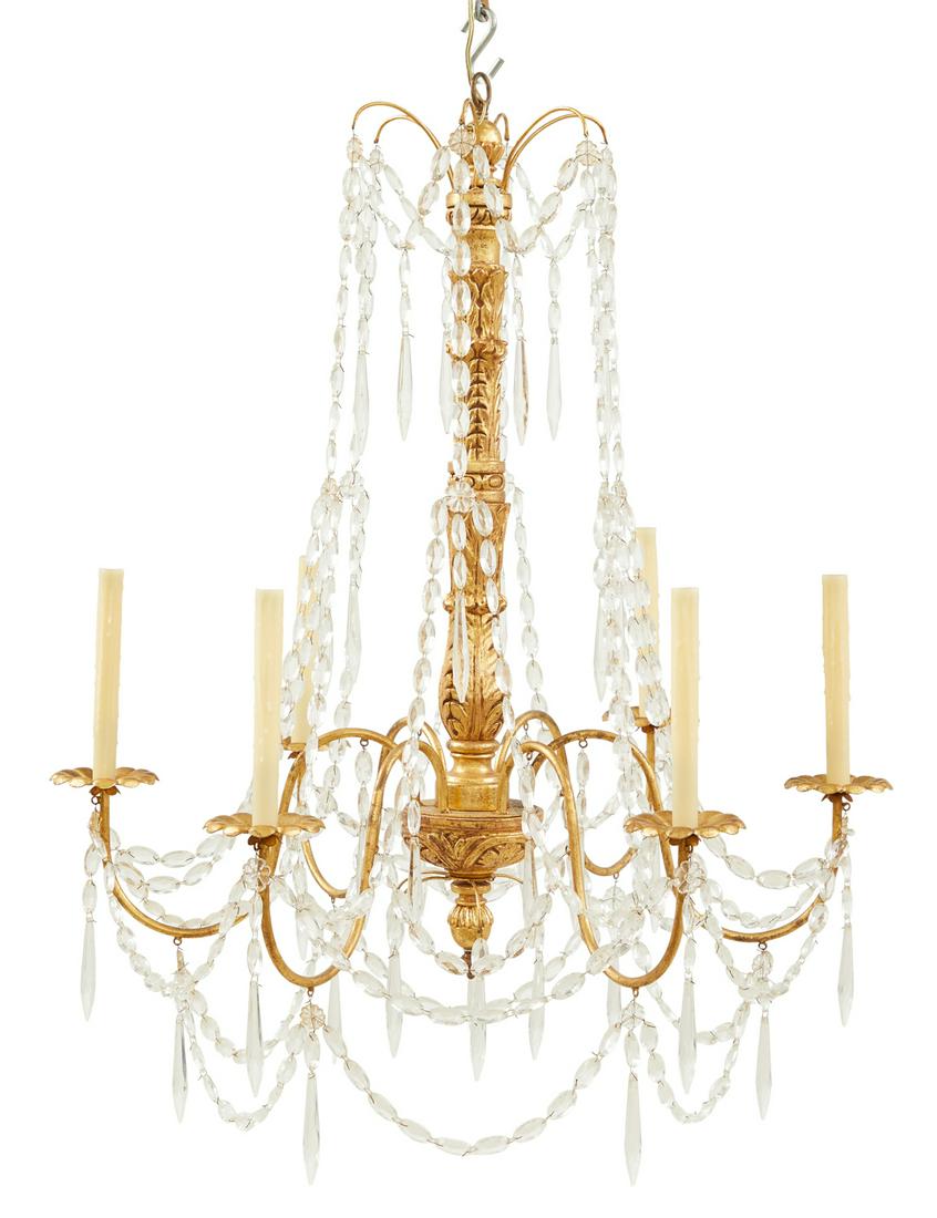 Continental Giltwood and Crystal Chandelier (1 of 1)