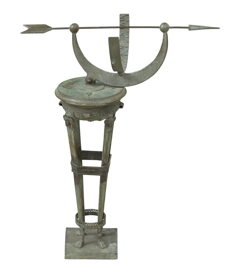 Patinated Metal Armillary Sphere Sculpture (1 of 3)