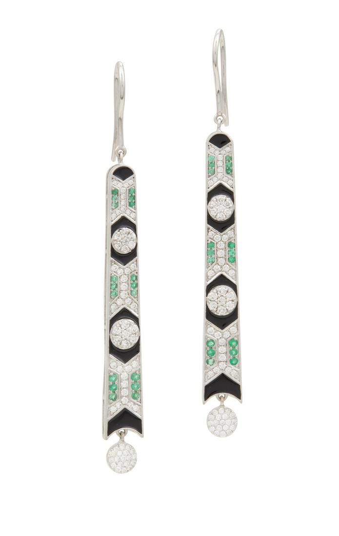 Art Deco-Style Diamond and Emerald Earrings (1 of 1)