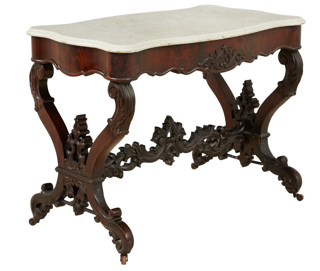 American Late Classical Marble-Top Center Table (1 of 3)