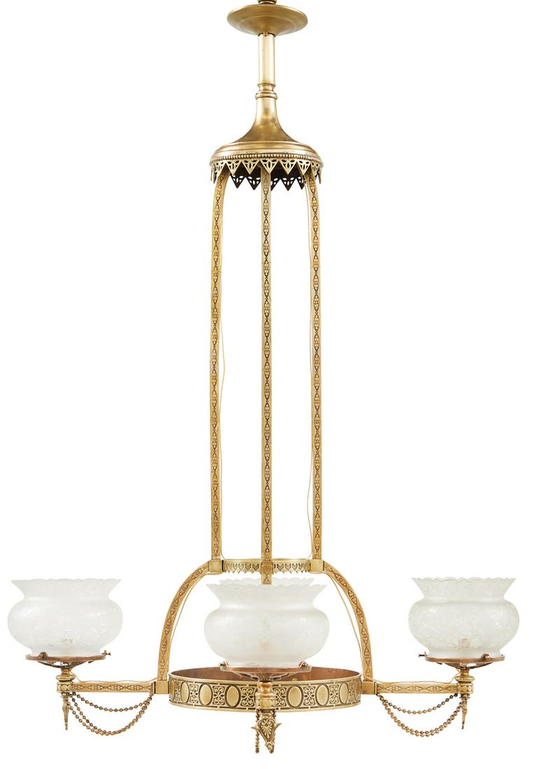 American Aesthetic Movement Four-Arm Gasolier (1 of 3)