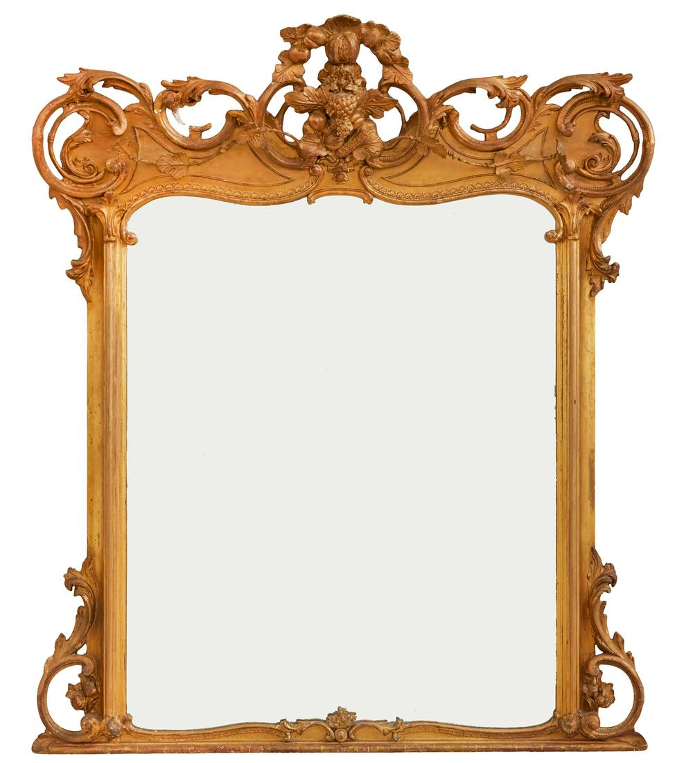 Monumental Rococo Revival Overmantel Mirror (1 of 2)