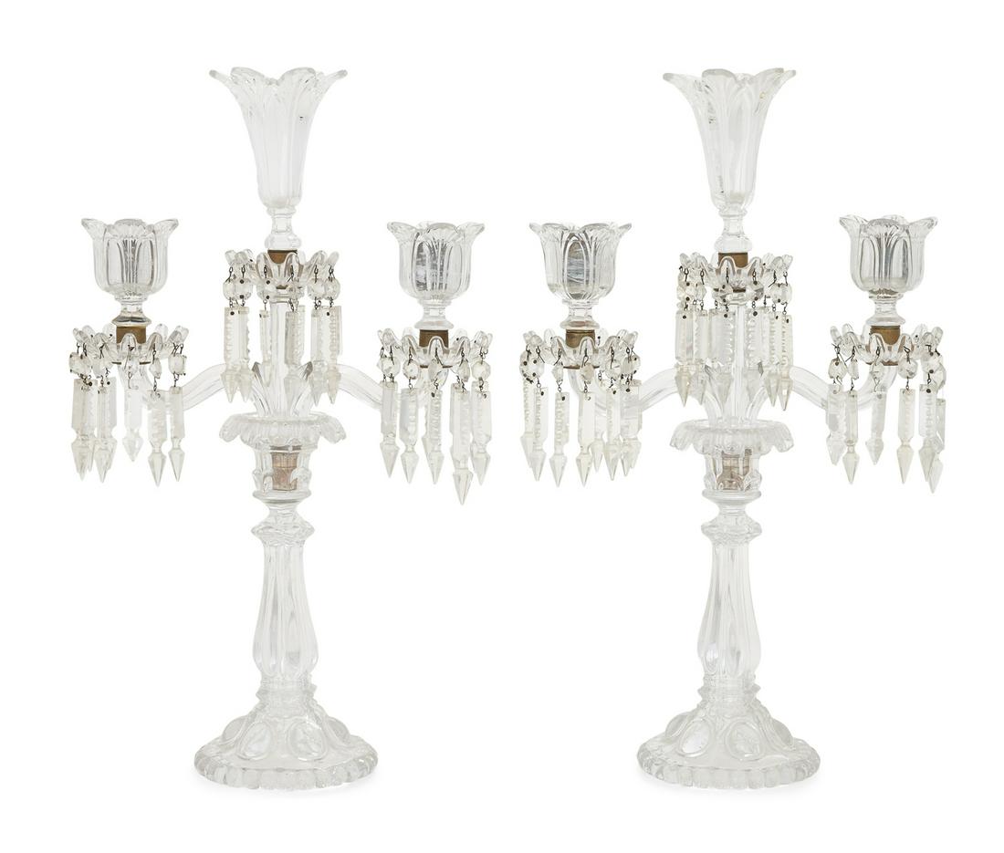Pair of Baccarat Molded Crystal Candelabra (1 of 1)