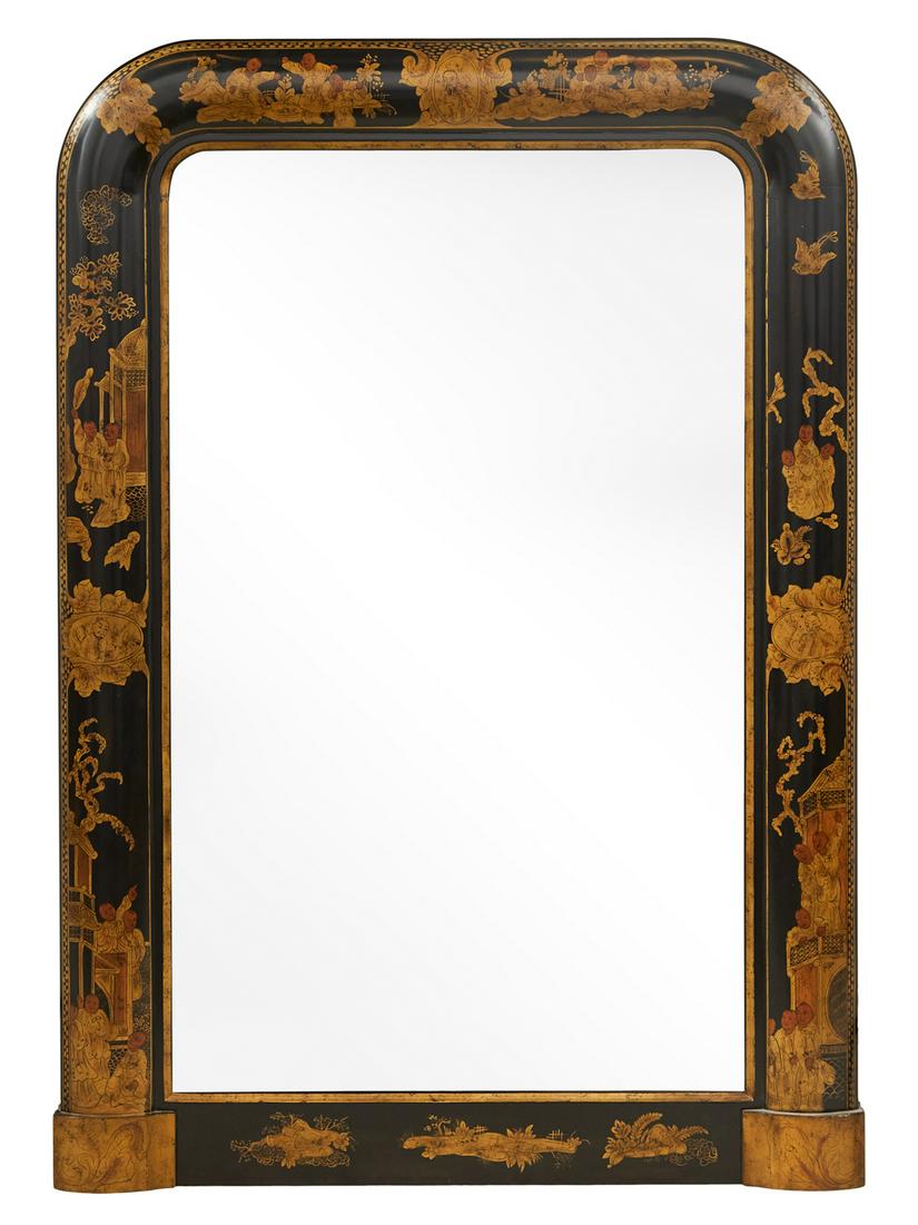 Japanned Overmantel Mirror in the Baroque Taste (1 of 3)