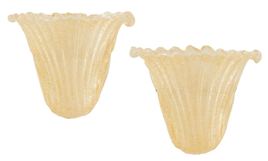 Pair of Barovier & Toso Murano Glass Sconces (1 of 3)