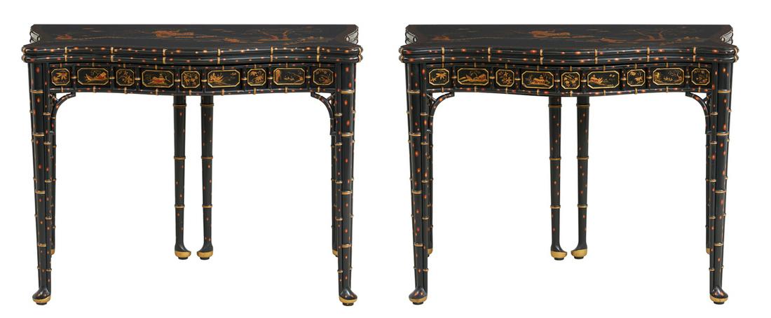 Pair of Polychrome Chinoiserie Games Tables (1 of 11)