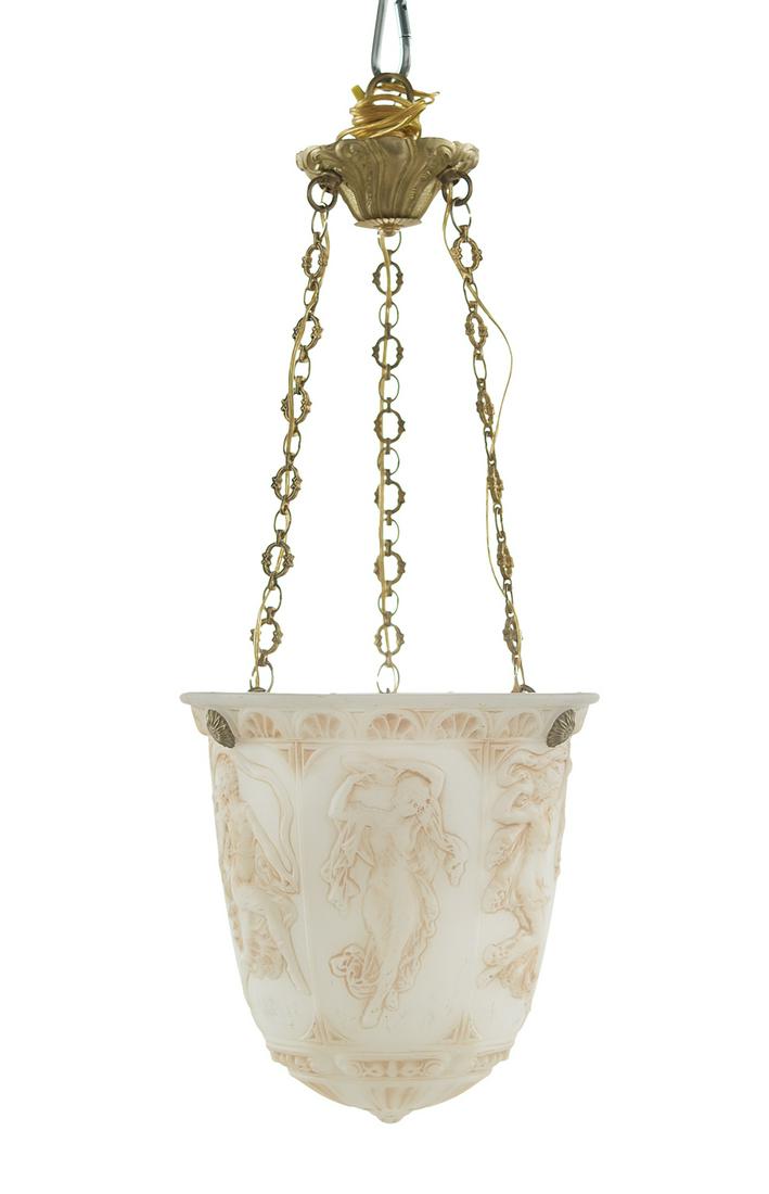 Classical Revival Opaline Glass Hall Lantern (1 of 1)