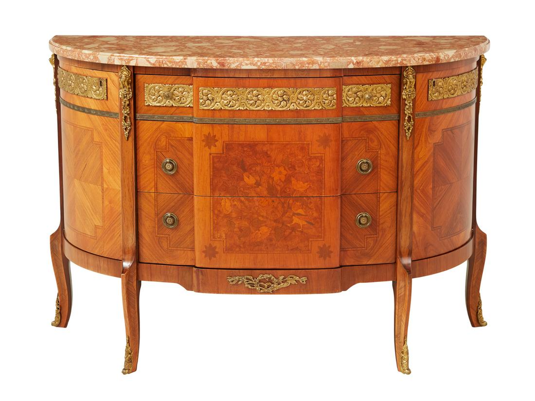Louis XV/XVI-Style Breche Marble-Top Commode (1 of 3)