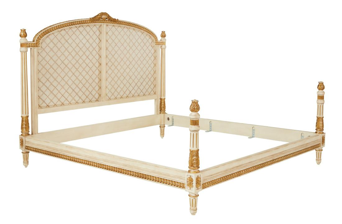 Louis XVI-Style Parcel-Gilt King-Size Bed (1 of 4)