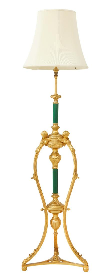 French Bronze and Enameled Metal Floor Lamp (1 of 3)