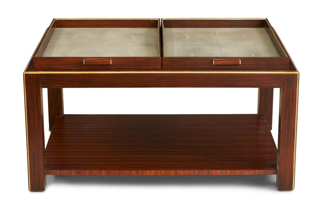 Unusual French Art Deco-Style Ebony Coffee Table (1 of 3)