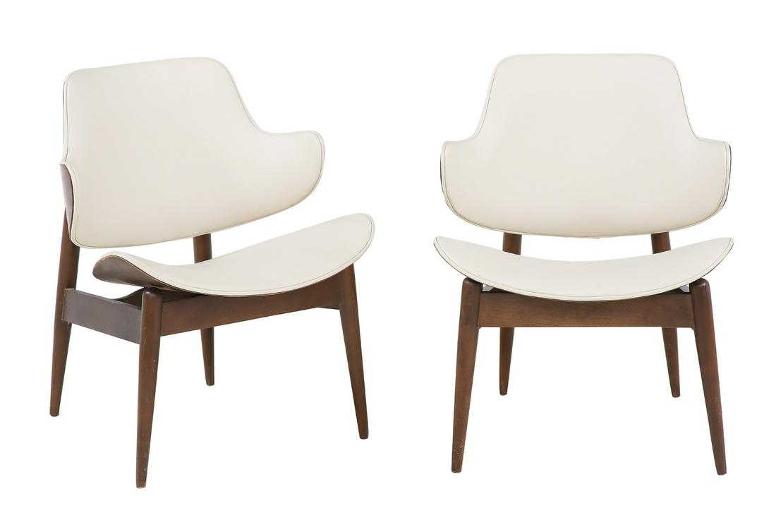 Pair of Seymour J. Weiner/Kodawood "Clam Chairs" (1 of 4)