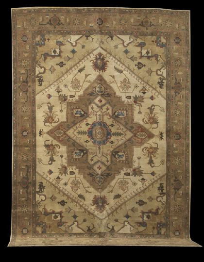 Agra Serapi Carpet: Agra Serapi Carpet, 9'10" x 14'.