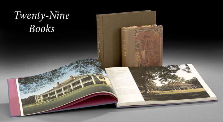 29 Southern and American Architectural Books: Twenty-Nine Volumes of Southern and American Architectural Books, including Thompson Westcott, "The Historic Mansions and Buildings of Philadelphia", published by Porter and Coates, 1877; Gleasan, "Pl